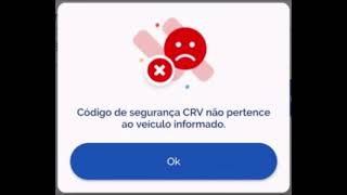 Erro código de segurança CRV não pertence ao veículo informado [upl. by Arrotal24]