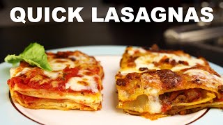 Easy lasagna recipes  tomato amp ricotta  meat sauce amp cream [upl. by Aitnuahs]