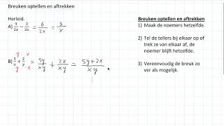 Breuken optellen en aftrekken 3 HAVO [upl. by Eelarak]