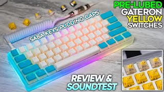 BETTER Gateron Yellow Switches PRELUBED CAP YELLOW SWITCHES REVIEW Sound Test [upl. by Windzer]