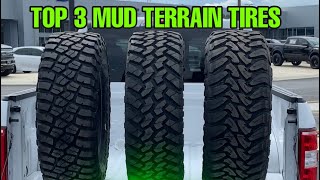 Top 3 BEST Mud Terrain Tires Review amp Comparison [upl. by Goldstein]