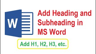 How to Add Heading and Subheading in Word [upl. by Leroy72]