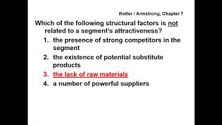 Principles of Marketing  QUESTIONS amp ANSWERS  Kotler  Armstrong Chapter 7 [upl. by Nannerb]