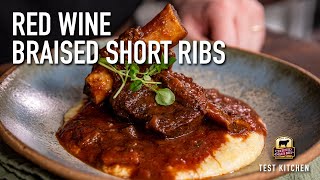 Classic Red Wine Braised Short Ribs Recipe [upl. by Prinz]