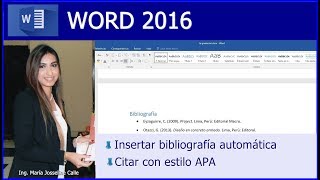 CÓMO INSERTAR BIBLIOGRAFÍA AUTOMÁTICA EN WORD CÓMO CITAR EN FORMATO APA [upl. by Robbie]