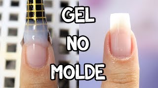 UNHAS DE GEL NO MOLDE ADESIVO [upl. by Dolph858]