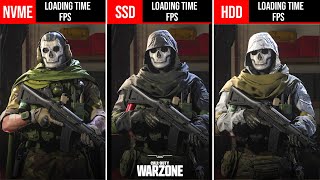 Warzone M2 NVMe vs SATA SSD vs HDD Game Loading Time and FPS Benchmarks [upl. by Jaella]