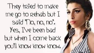 Amy Winehouse  Rehab  Lyrics On Screen HD [upl. by Ettenyl]