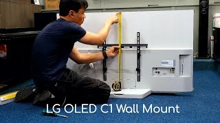 LG OLED C1 Wall Mount Install How to Mount on a Fixed Flat Bracket [upl. by Nosnah]