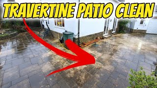 Travertine patio cleaning [upl. by Sorips]