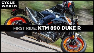 2020 KTM 890 Duke R Review  First Ride [upl. by Nevah708]