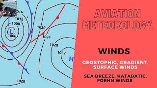 CPLATPL Aviation Meteorology  WINDS  Isobars  Geostrophic  Gradient  Foehn winds  Sea breeze [upl. by Kcirreg]