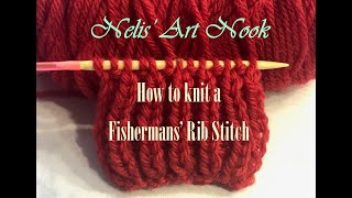 How to easy knit Fishermans Rib stitch  Continental knitting [upl. by Monika926]