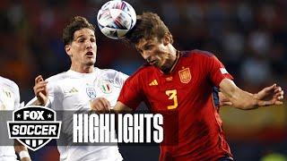 Spain vs Italy Highlights  UEFA Nations League Semifinals [upl. by Sollars]