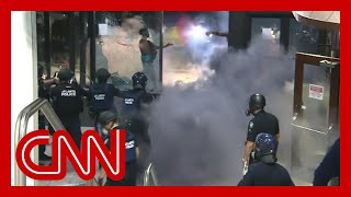 Violent George Floyd protests at CNN Center unfold live on TV [upl. by Dymphia874]