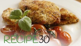 Italian Chicken Schnitzel  WIth a Parmesan herb crust By RECIPE30com [upl. by Nylasej186]