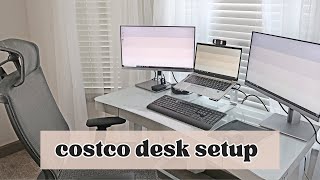 Costco Tresanti SIT STAND Adjustable Height Desk Setup  Working From Home [upl. by Enineg]