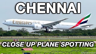 CLOSE UP PLANE SPOTTING at CHENNAI AIRPORT [upl. by Atoiyanap]