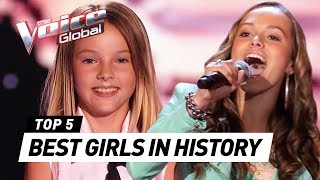 The BEST FEMALE Blind Auditions in The Voice Kids history [upl. by Tybald]