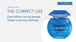 CURAPROX I DENTAL FLOSS I THE CORRECT USE I EN [upl. by Onailimixam]