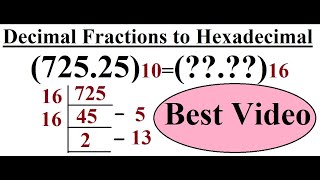 Decimal Fractions to Hexadecimal Conversion [upl. by Ginsburg]