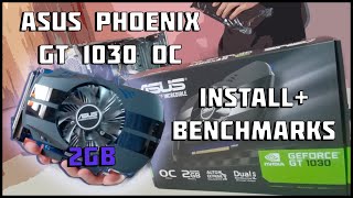 Asus Phoenix GEFORCE GT 1030 Graphics Card Install  Benchmarks [upl. by Jem469]