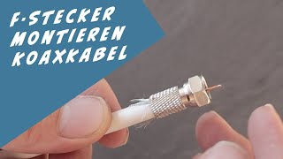 FStecker auf ein Koaxialkabel montieren SAT Kabel Stecker Anleitung [upl. by Sholley578]