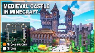 Minecraft How to build a Medieval Castle  Tutorial [upl. by Surtimed]