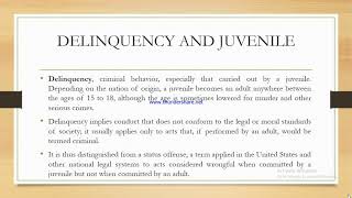 What is Delinquency and Juvenile [upl. by Blockus]