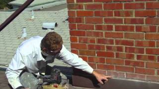 Brick chimney flashing into grout [upl. by Iroj]