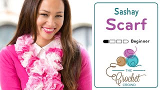 Knit Sashay Scarf  BEGINNER  The Crochet Crowd [upl. by Elleirbag]