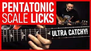 4 UltraCatchy Major Pentatonic Scale Guitar Licks [upl. by Aneram]