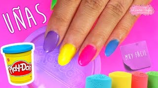 DIY  UÑAS Play Doh FUNCIONA DE VERDAD [upl. by Carena]