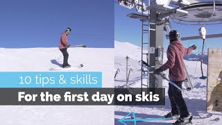 How to Ski  10 Beginner Skills for the First Day Skiing [upl. by Marlyn]