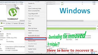 How to Recover Accidentally Deleted UNFINISHEDPARTIALLY Downloaded uTorrent File on Windows only [upl. by Snashall]