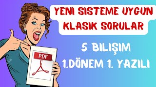 5 SINIF BİLİŞİM TEKNOLOJİLERİ 1 DÖNEM 1 YAZILI 2023  Açık Uçlu Soru Klasik Yazılı Yeni Sistem [upl. by Ynohtona]