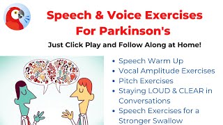 Parkinsons Speech Voice amp Swallow Workout  BEGINNER LEVEL [upl. by Ecnirp17]