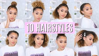 10 EASY Hairstyles for Curly Hair [upl. by Alleon252]