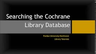 Searching the Cochrane Library Database [upl. by Odella]