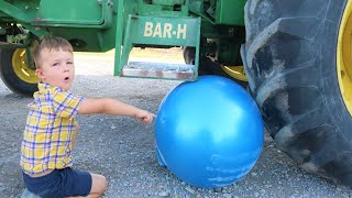 Using tractors on the farm to crush MORE things  Tractors for kids [upl. by Ahsinet]