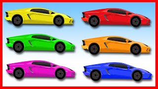 Learning COLORS with RACING CARS Car Cartoons for Children 4 Your Kids [upl. by Bar]