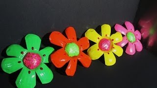 DIY COMO HACER FLORES CON BOTELLAS DE PLASTICO RECICLADA  MUY PRACTIKO [upl. by Ninnahc]