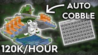 Minecraft Fully Automatic Cobblestone Farm  120000 Cobble Per Hour  120 [upl. by Moulden]