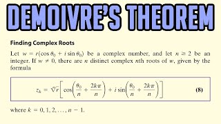 Finding Complex Roots  DeMoivres Theorem [upl. by Leonid]