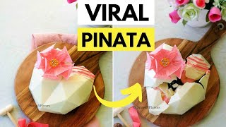 How to make Trending Smashable Chocolate Heart  Heart Pinata Cake [upl. by Enerak]