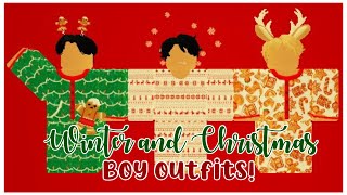 aesthetic roblox boy christmas outfits  winter outfitsWITH CODES AND LINKS [upl. by Anuaek711]