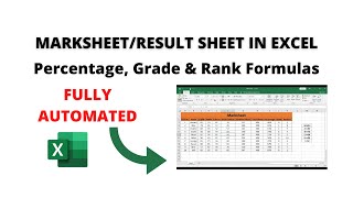 How to Create MarkSheet in Excel  Result Sheet in Excel [upl. by Celia]