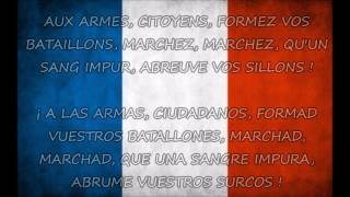 Himno de Francia  LA MARSELLESA Letra en francés y en español  LA MARSEILLAISE [upl. by Vinia415]