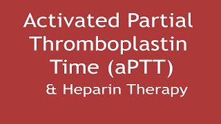 Activated Partial Thromboplastin Time aPTT amp Heparin Therapy  Dr Shikha Parmar [upl. by Anitsyrk]