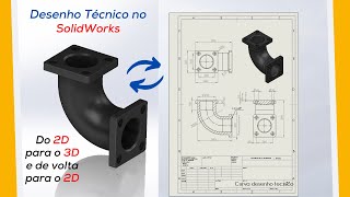 Desenho Técnico no SolidWorks  Modelagem 3D e Vistas 2D [upl. by Latrice]